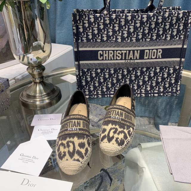 Dior Granville espadrilles with leopard print pattern, top-grade Upper: Decorate