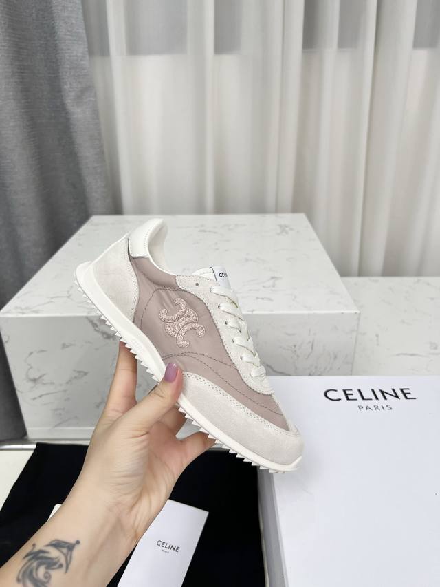 Actual price: Celine* Celine Racer low-top sneakers, logo lace-up casual sneaker
