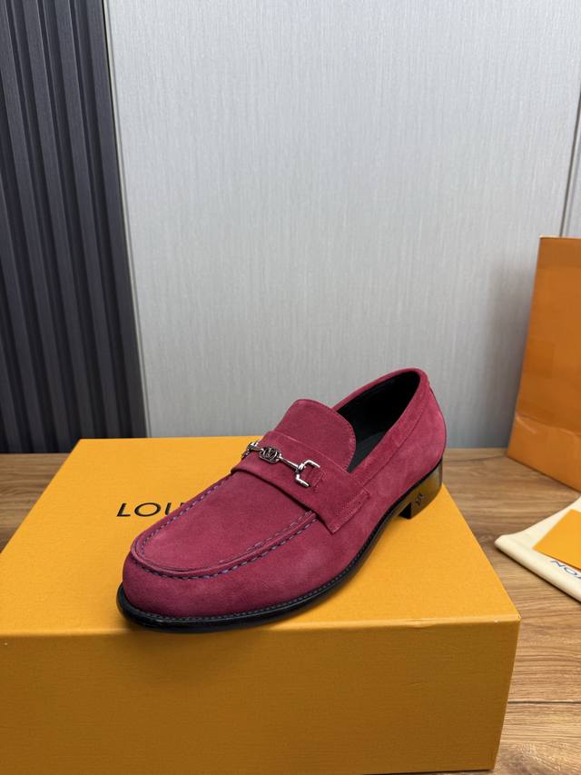 Factory Lv. Men's business casual leather shoes, all made of imported original
