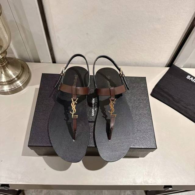 Factory Price Women's Shoes Sports Original Ysl Flip-Toe Sandals 2025 New Editi