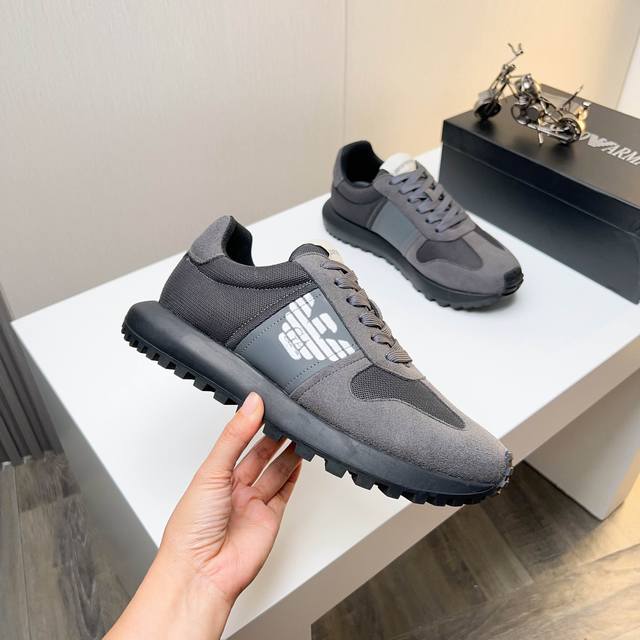 Factory Price Men's Shoes Original Armani] Armani casual sports shoes: 1:1 repl
