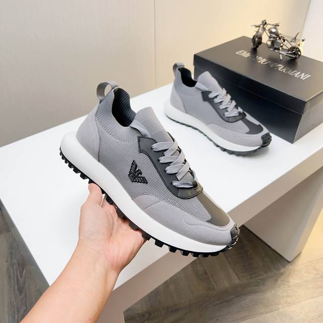 Factory Price Men's Shoes Original Armani] Armani casual sports shoes: 1:1 repl