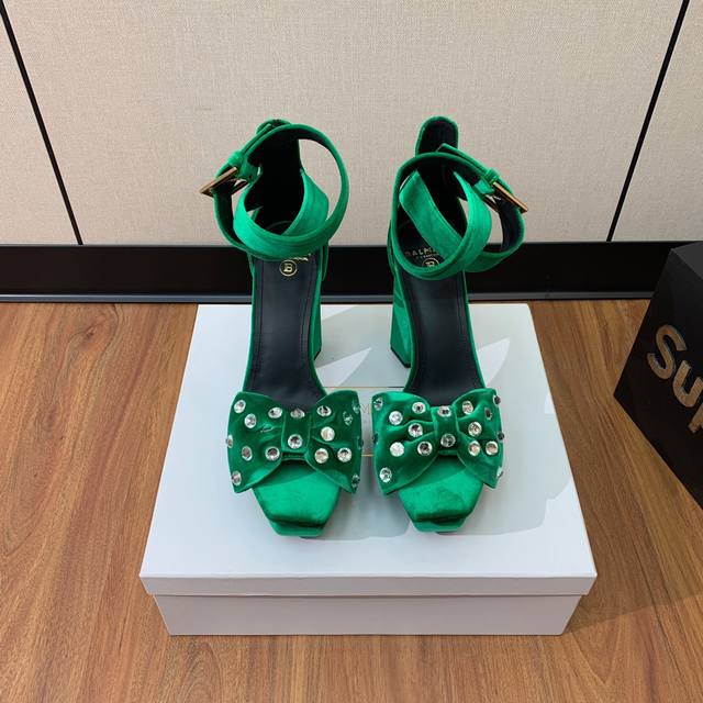 Factory-priced women's sports shoes, original Bal*Ain bow rhinestone platform s