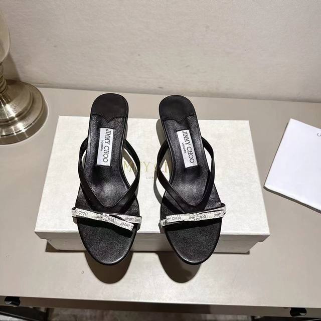 Factory Price Women's Sports Shoes Original Jimmychoo 2025 Black Web Mules are