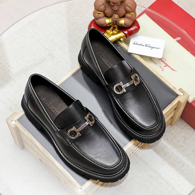 Factory Price Men's Shoes, Original Ferragamo Men's Casual Slip-On Shoes, 1:1 O