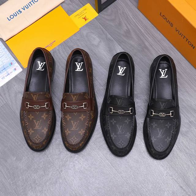 Product trademark: Lv Louis Vuitton] business casual slip-on leather shoes True