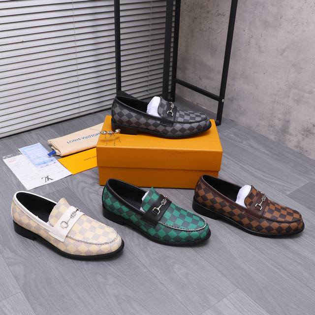 Product trademark: Lv Louis Vuitton] business casual slip-on leather shoes True