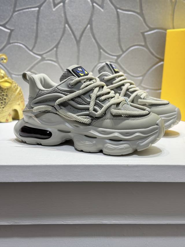 Fendi! The world's first shoe featuring a leather upper and mesh lining for enha