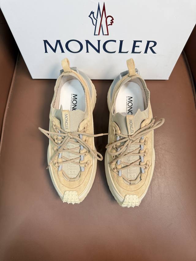 Moncler's outdoor lace-up sneakers are comfortable and slip-resistant, made from