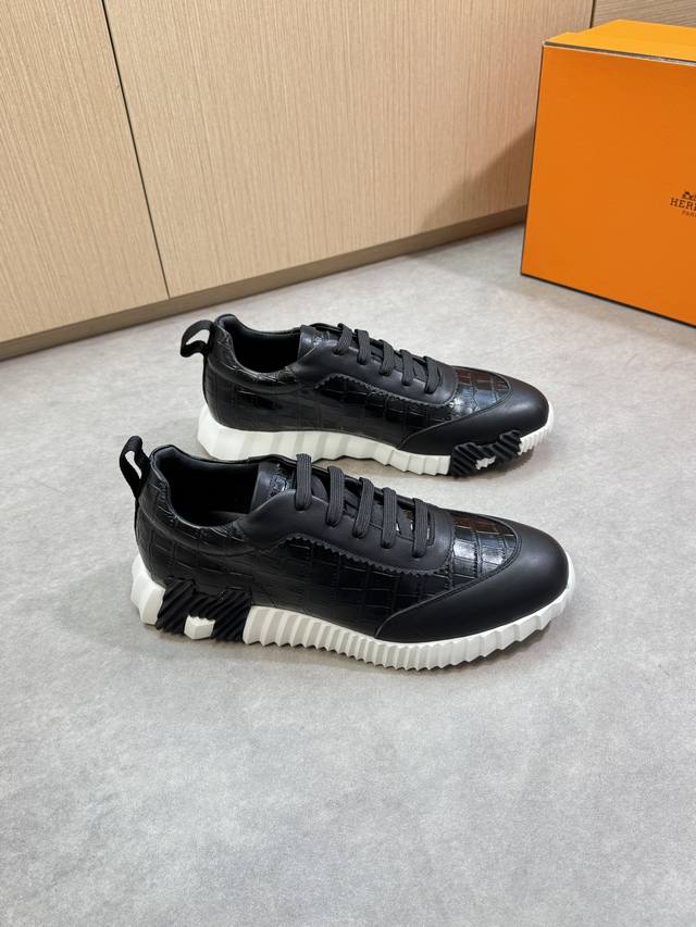 Hermes - High-end, original, casual sneakers - Upper: Nappa calfskin, stone-grai
