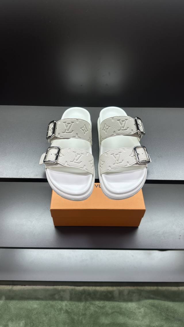 Top purchasing Lv men's spring and summer slippers counter synchronization uppe