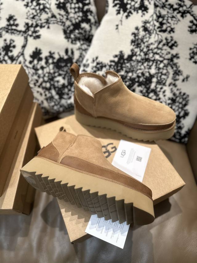 Ugg short boots high version, first layer of cowhide splicing sheepskin fur, was