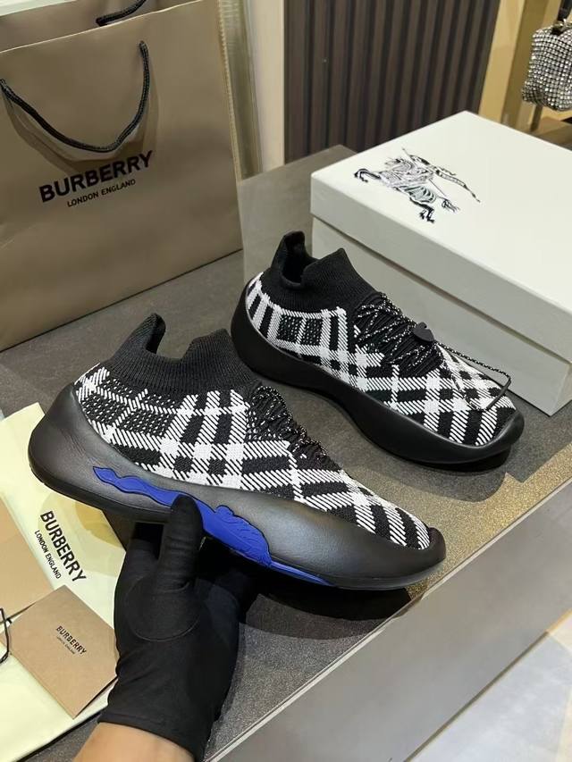 Price: High-top Burberry sneakers. Featuring a breathable Burberry check knit s