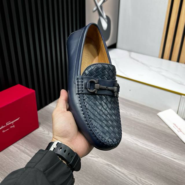 Salvatore Ferragamo's classic, handmade men's driving loafers. These slip-ons a