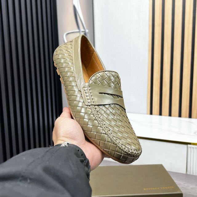 Bv classic handmade men's leather shoes, driving shoes, slip-ons, made with impo