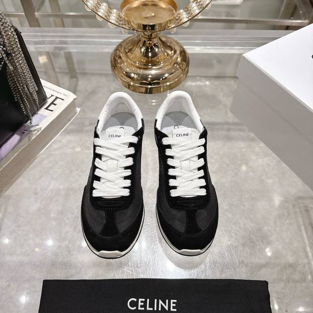 High version factory Celine* Celine 2025Ss new logo lace-up casual sports shoes,