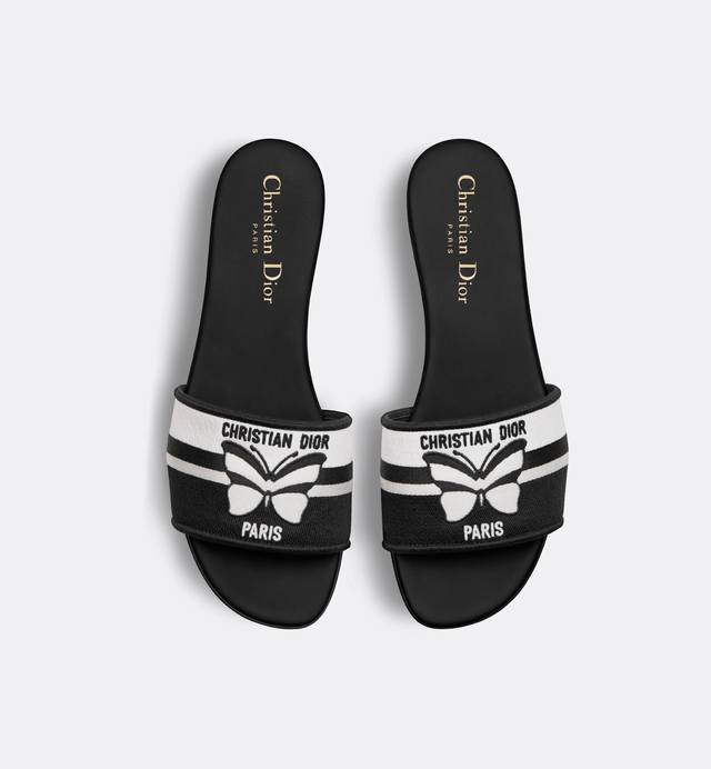 Dior flat flip flops imported from Italy, with a nylon cotton upper, hot-melt a