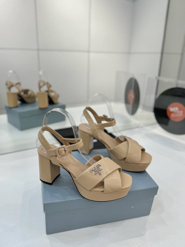 Factory P price Prada platform new spring and summer embroidered sandals series