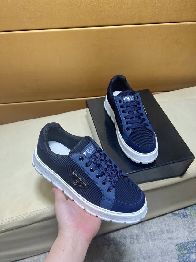 Prada - High-end quality original - Upper: silk calfskin, branded canvas, brande