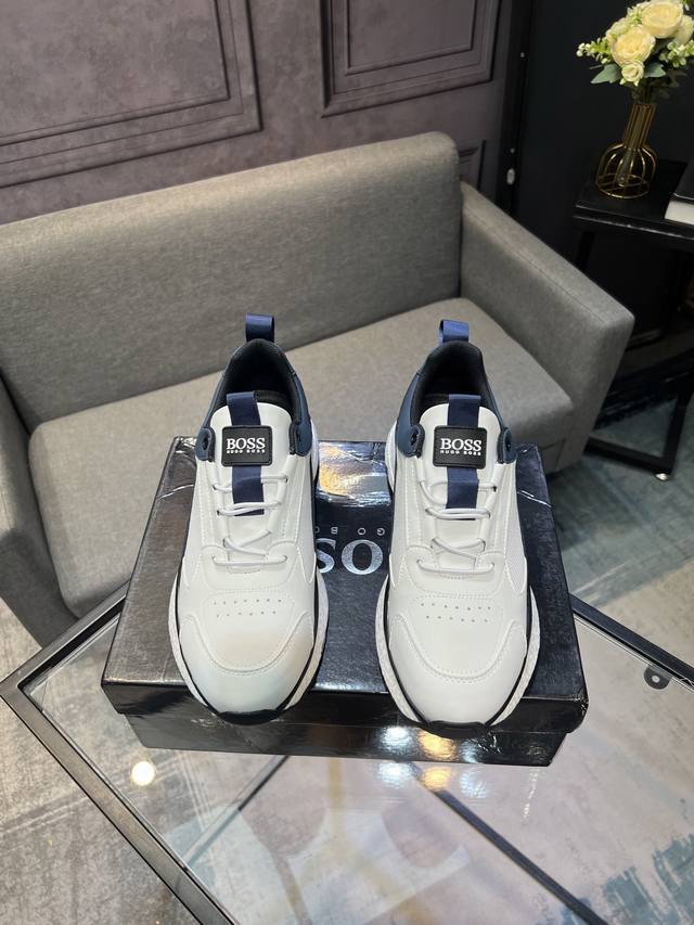 Boss latest casual men's shoes, high-quality workmanship, upper made of Italian