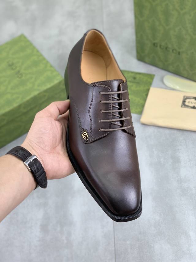 Factory Price P Real Price Water-dyed cowhide Gucci high-end men's formal busin