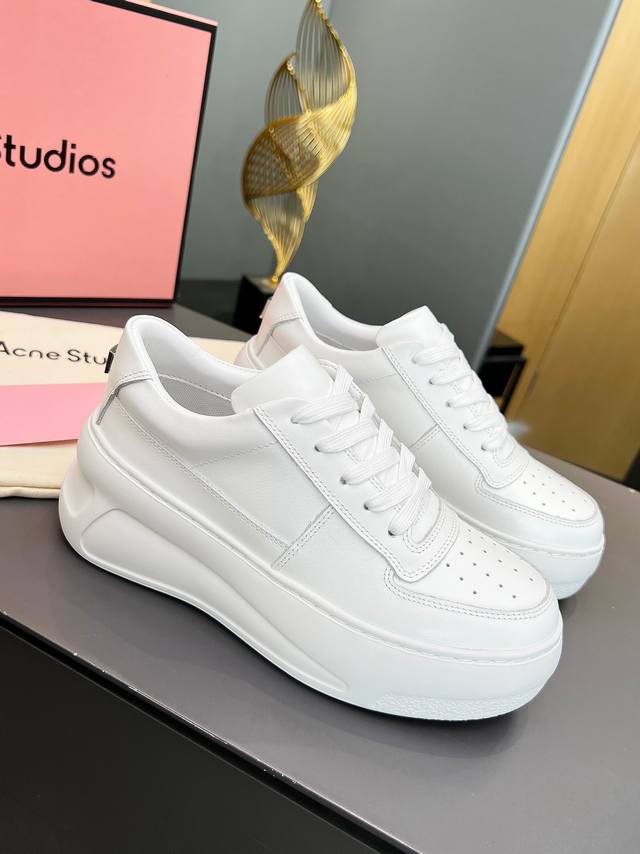 High version full set packaging Acne Studios smiley face Velcro white shoes The