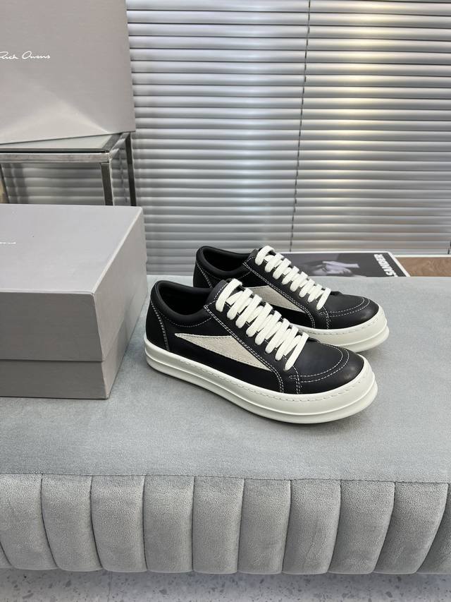 Rick Owens 23 new casual sports shoes Fabric: Top layer cowhide high mercerized