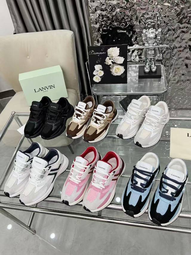 Lanvin. 22 colors available: Nubuck fabric, breathable mesh, cowhide footbed! U