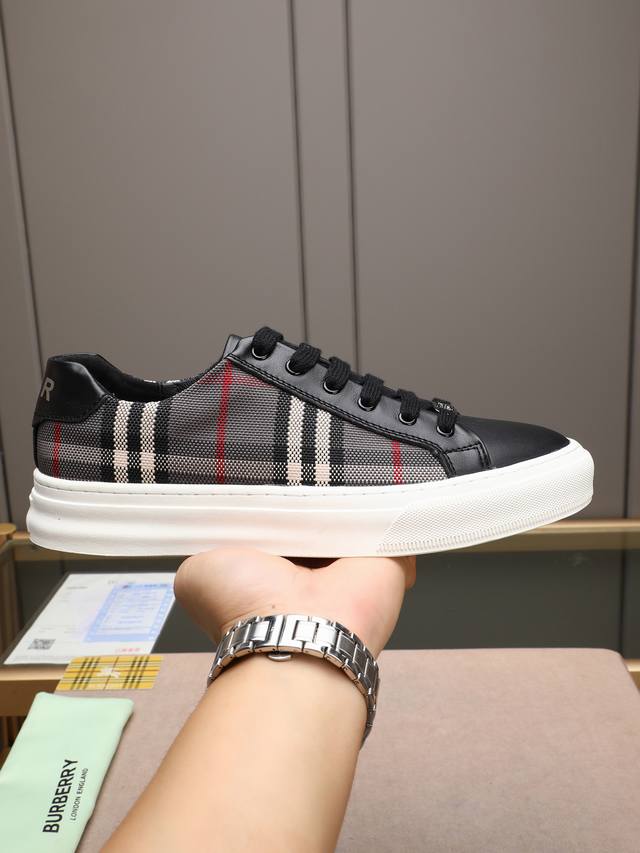 Burberry canvas shoes, imported from Italy, waterproof cloth, breathable leathe