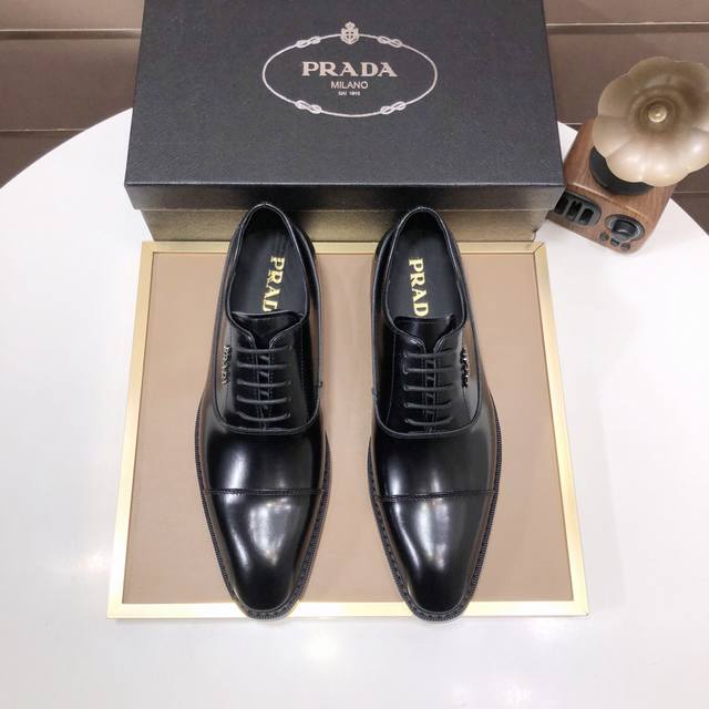 Factory Price Men's Sports Shoes Original Prada Full High-End Leather Lining Ne