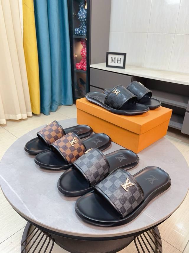 Factory Price Men's Sports Shoes Original Lv-Louis Vuitton New Men's Sandals, H