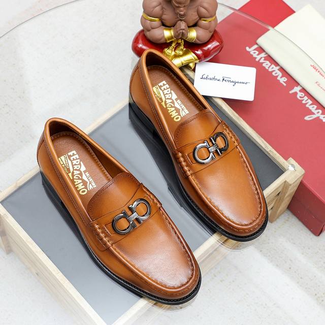Factory Price Men's Shoes, Original Ferragamo Men's Casual Slip-On Shoes, Origi