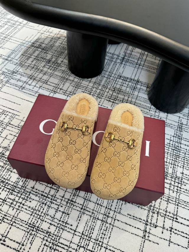 Factory Price Women's Sports Shoes Original Gg New Horsebit Wool Mules with Mer