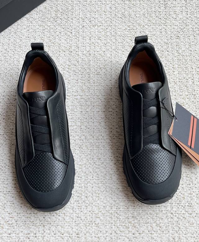 Punching style Zegna Zegna men's new Triple Stitchmonte luxury casual shoes DDD.
