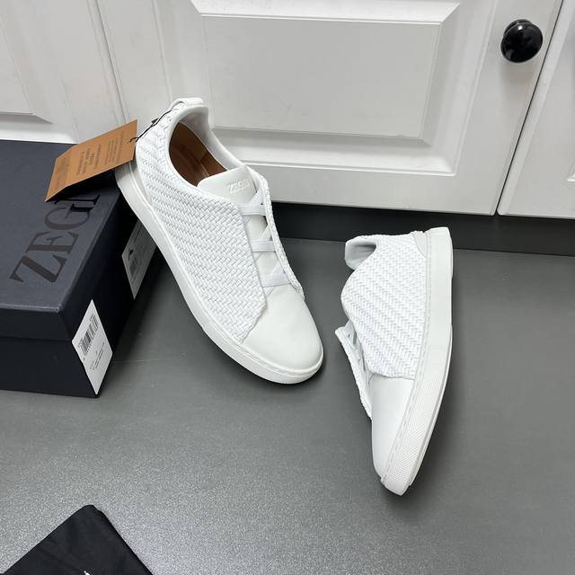 Zegna original single Zegna woven men's shoes, Triple Stitch sneakers are one of