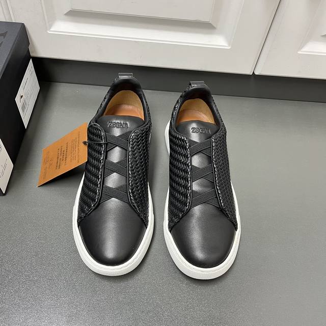 Zegna original single Zegna woven men's shoes, the Triple Stitch sneaker is one