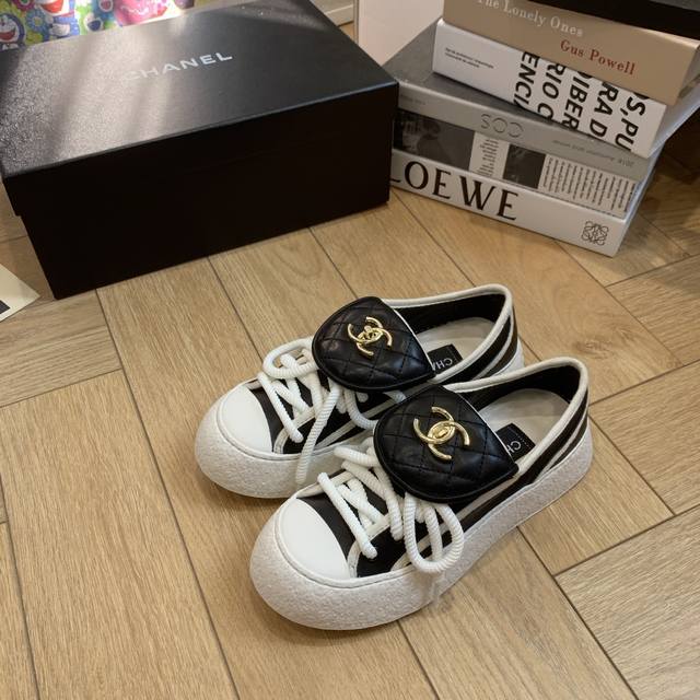 2025 Spring/Summer New Chanel* Backpack Buckle Casual Shoes, Canvas Slippers, Ha