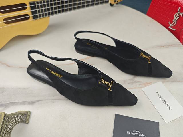 Factory Price: Saint Laurent, flat-heeled YSL sandals, early fall counter synce