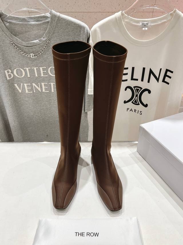 High version factory The Row 2025Ss autumn and winter hit small square toe long