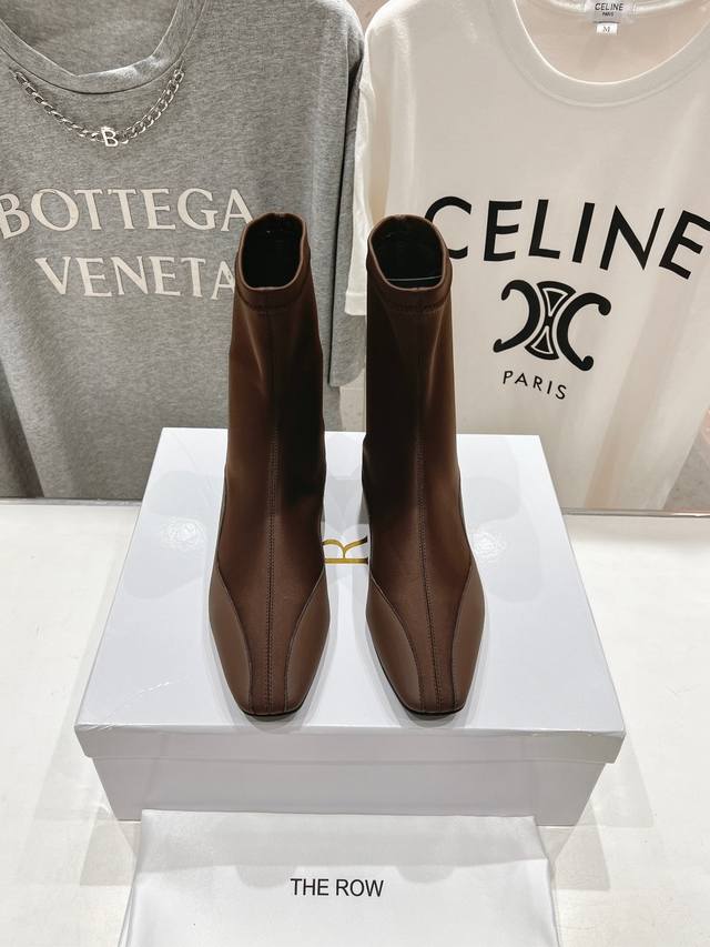 High version factory The Row 2025Ss autumn and winter hit small square toe stre