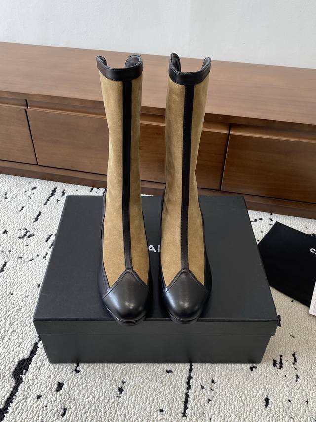 High-top Chanel 2025S autumn and winter series, made of imported cowhide and fe