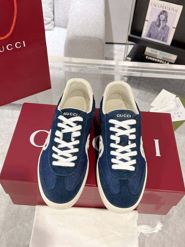 Upgraded Gucci couple's Double G casual white shoes, purchased from the original
