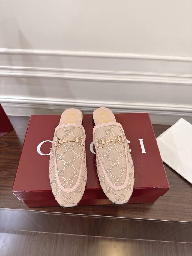 Princetown Series Women's Mesh Crystal Slippers. The Princetown series slippers