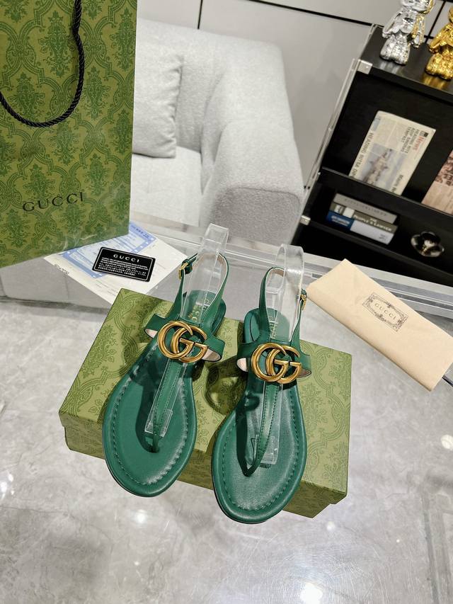 Gucci Double G flip-flop sandals, authentic, one-to-one, original materials. Com