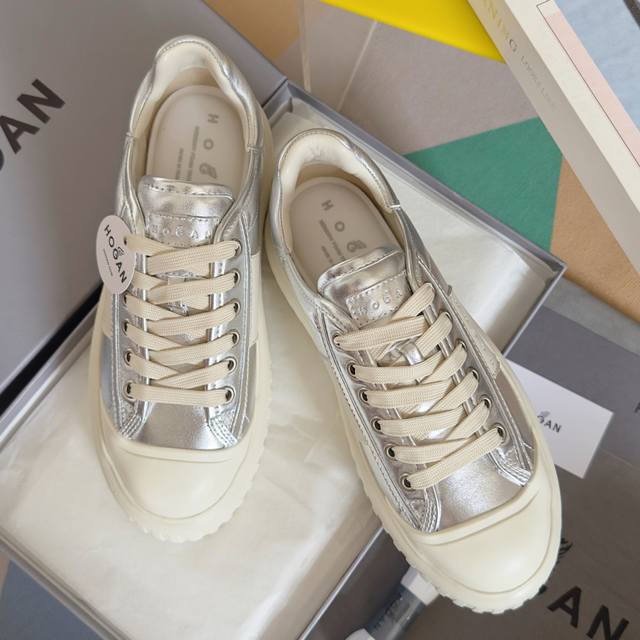 Top version: Women's and Men's 460 Hogan's new H-Stripes series thick-soled bisc