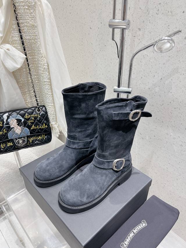 Factory Chrome Hearts ankle boots, this year's stacked boots, skinny boots, and
