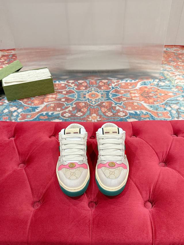 Women's Gucci shopping version, GG series distressed dirty shoes - a hot item! D