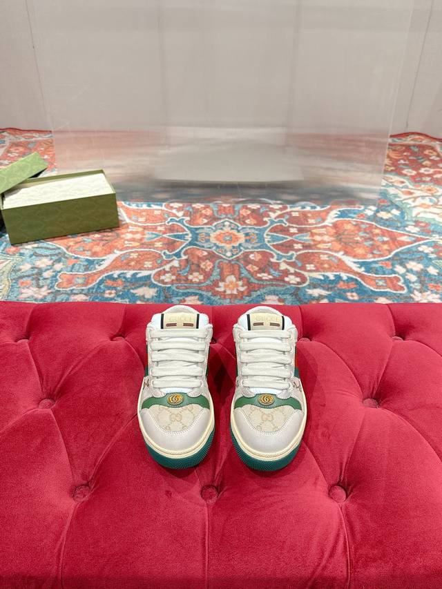 Men's and women's Gucci shopping version, GG series distressed dirty shoes - hot