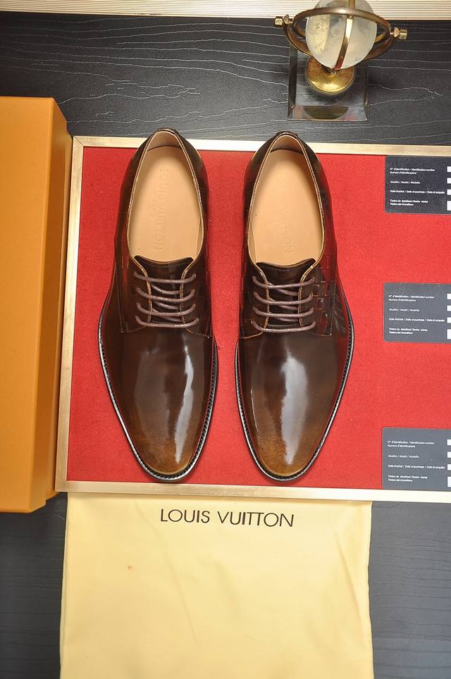 Louis Vuitton new cowhide LV formal shoes with cowhide lining, one-to-one produc