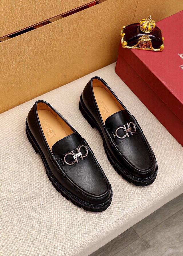 Product Trademark: Ferragamo Casual Leather Shoes Standard Sizes: 38-44, 45.46